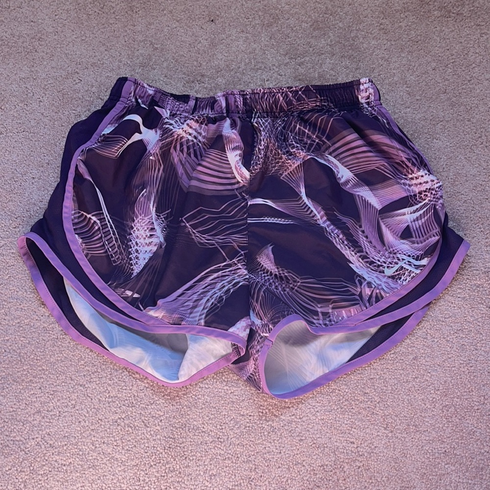 Purple Nike dri-fit running shorts